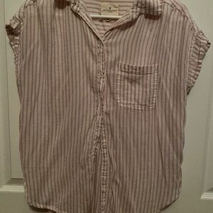 American Eagle, Short Sleeve, Stripped Flannel